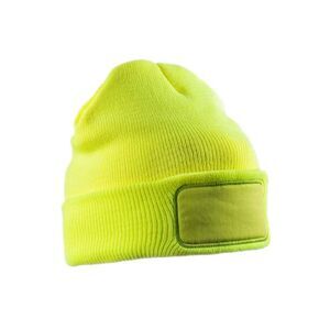 Result Adults Unisex Double Knit Thinsulate Printers Beanie / Fluorescent Yellow